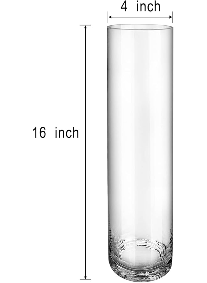 erorex Set Of 2 Tall Cylinder Glass Vases 4 Inch W X 16 Inch H Clear Flower Vases Candle Holders Flower Terrarium For Wedding Party Decorative Centerpieces For Home Events - Image 2
