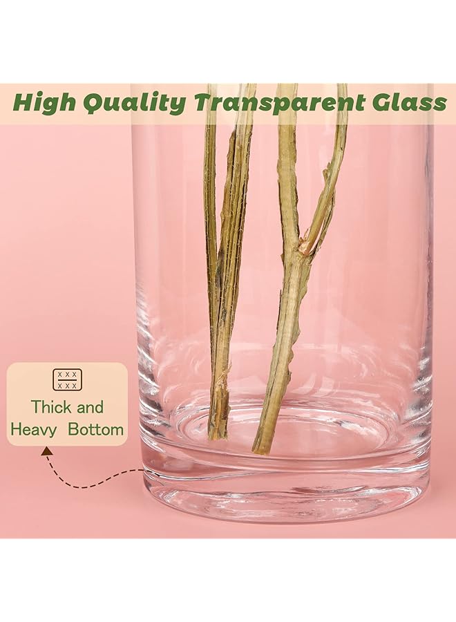 erorex Set Of 2 Tall Cylinder Glass Vases 4 Inch W X 16 Inch H Clear Flower Vases Candle Holders Flower Terrarium For Wedding Party Decorative Centerpieces For Home Events - Image 3