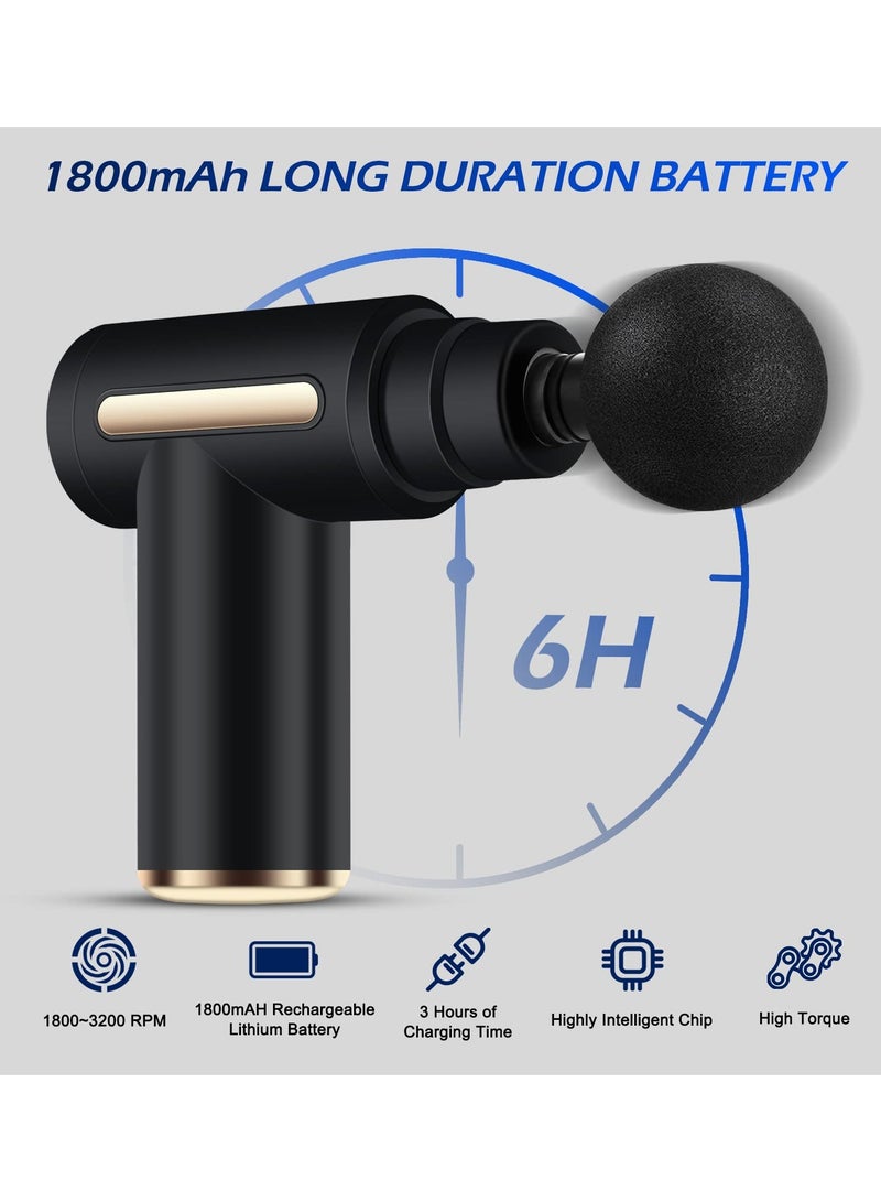 مسدس تدليك الأنسجة العميقة المحمول الصغير، مع 4 رؤوس و6 سرعات - Image 2