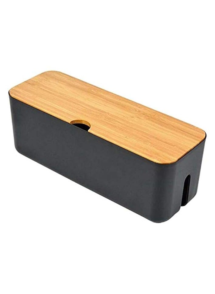 DELFINO Cable Management Box Cord Organizer, Large Storage Holder for Desk, TV, Computer, USB Hub, System to Cover and Hide & Power Strips & Cords Organizer Power Strip Hider Box - Image 1