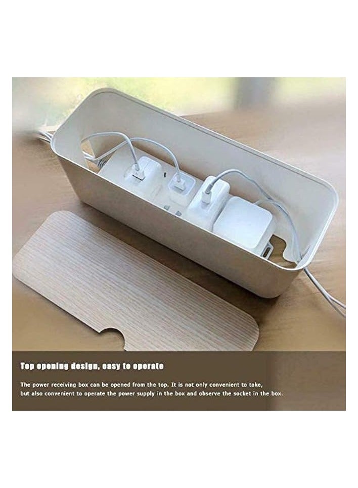 DELFINO Cable Management Box Cord Organizer, Large Storage Holder for Desk, TV, Computer, USB Hub, System to Cover and Hide & Power Strips & Cords Organizer Power Strip Hider Box - Image 5
