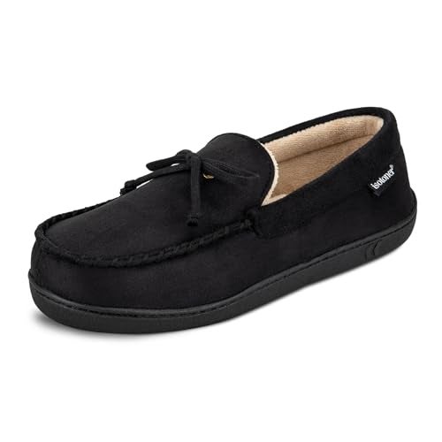 Isotoner Indoor/Outdoor Microsuede Moccasin Slippers with Memory Foam Comfort and Arch Support - Image 1