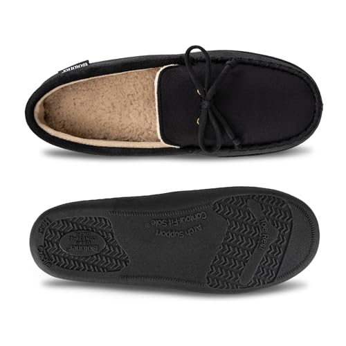 Isotoner Indoor/Outdoor Microsuede Moccasin Slippers with Memory Foam Comfort and Arch Support - Image 5