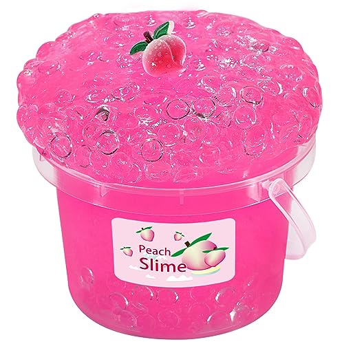 Azeperoy Premade Rose Pink Jelly Cube Glimmer Crunchy Crystal Slime Includes 4 Sets of Addins Sensory and Tactile Stimulation Stress Relief Party Favors for Girls Boys - Image 1