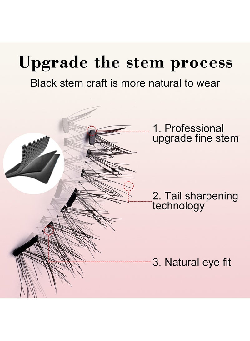 رموش مغناطيسية قابلة لإعادة الاستخدام، 2 زوج من الرموش الاصطناعية، رموش قطط مغناطيسية مظهر طبيعي مع جهاز التطبيق، لا حاجة للصمغ، طقم رموش اصطناعية سهل الاستخدام والإزالة - Image 5