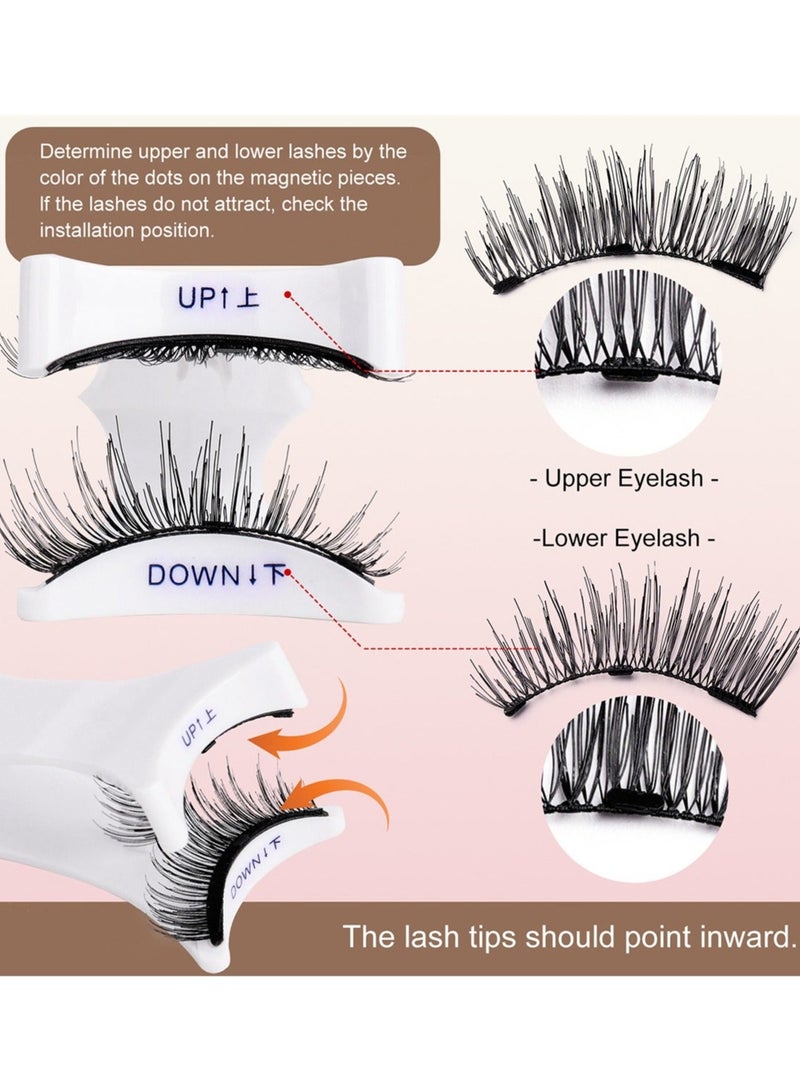 2 Pairs Magnetic Eyelashes, Natural Cat Eye False Eyelashes with Applicator, Glue-Free Reusable Magnetic Lashes for Sensitive Eyes, Easy to Apply and Remove, No Mascara Needed - Image 4