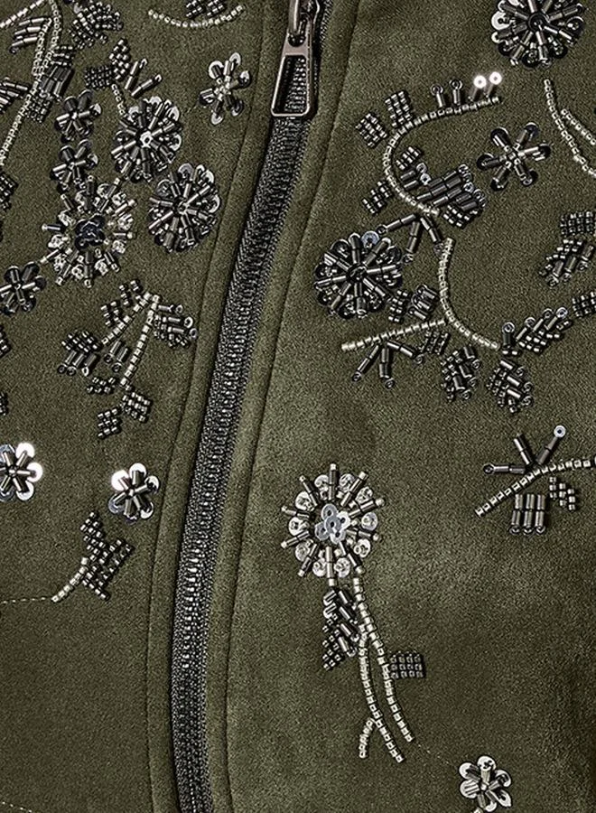 Iconic GREEN Iconic Bomber Jacket with Embellishment for Women | Best Price UAE