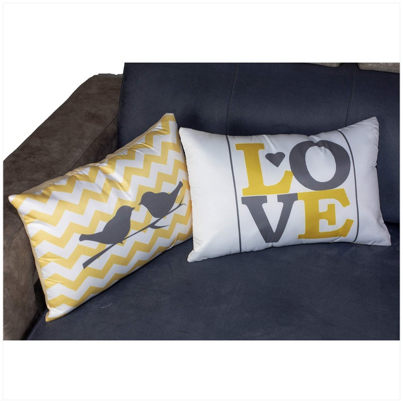 Vendola Iris Yellow Decorative Printed Satin Cushion/Throw/Pillow Covers (Multicolour) Set of 2 Pieces (12X18 Inches Rectangle Cushion Covers) (Iris Yellow Love, 12X18 Cushion Covers) - Image 5