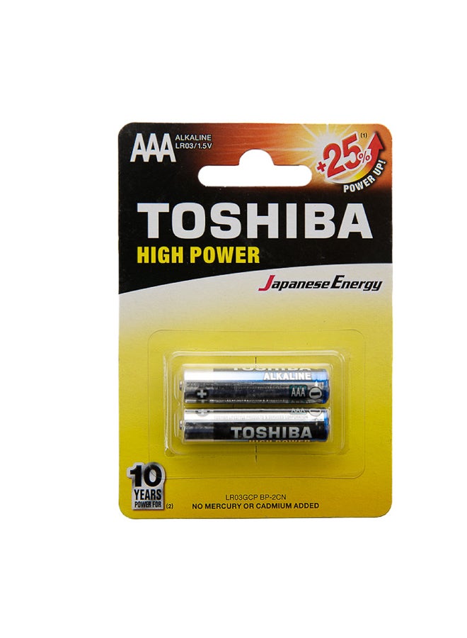 Toshiba LR03GCP AAA Battery Pack — Long-Lasting Alkaline Power, Leak-Resistant Safety | 2-Pack Carded, Reliable Everyday Power for Remotes, Clocks, Toys & Gadgets - Image 1