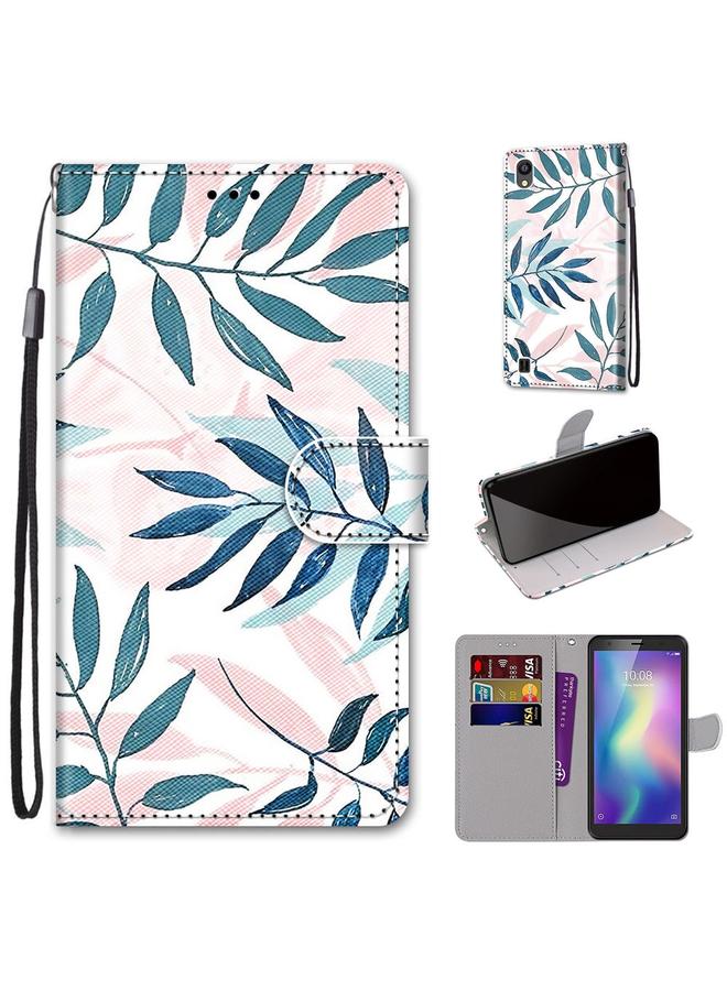 Case For ZTE Blade A5 2019 Coloured Drawing Cross Texture Horizontal Flip PU Leather Case with Holder & Card Slots & Wallet & Lanyard