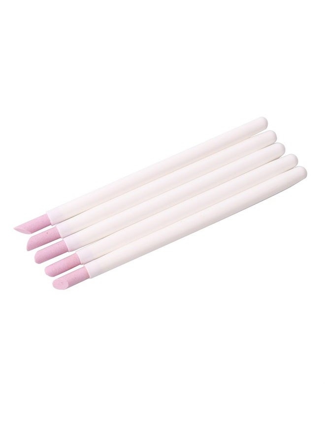 WOKOTO 5PCS Professional Nail Art Polishing Pen Cuticle Pusher Cuticle Removing Quartz Manicure Nail Tools