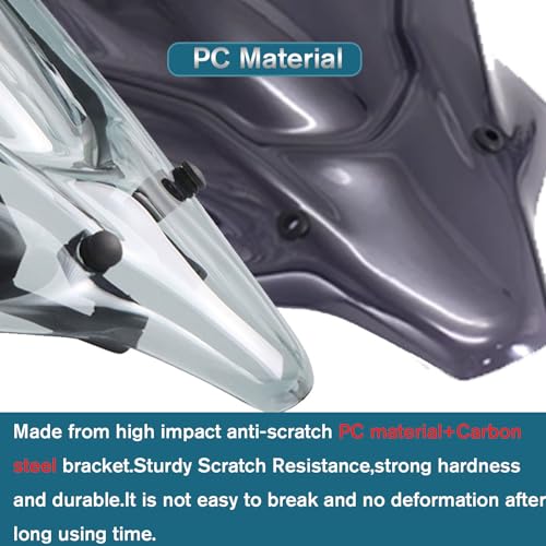 Midimttop Motorcycle MT07 WindScreen Windshield Windproof Protector Flyscreen Pare-brise Front Fairing Win Deflector compatible with Ya&ma&ha MT-07 MT 07 Accessories 2021 2022 2023 2024 (Smoke) - Image 2