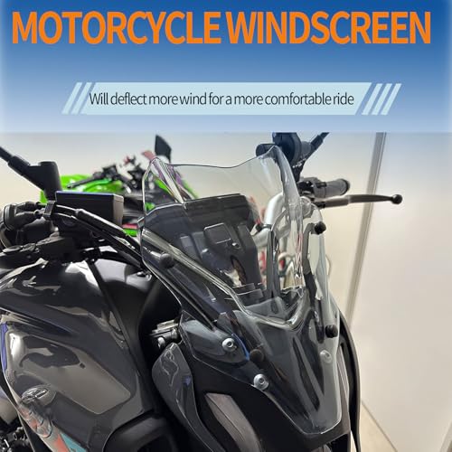 Midimttop Motorcycle MT07 WindScreen Windshield Windproof Protector Flyscreen Pare-brise Front Fairing Win Deflector compatible with Ya&ma&ha MT-07 MT 07 Accessories 2021 2022 2023 2024 (Smoke) - Image 4