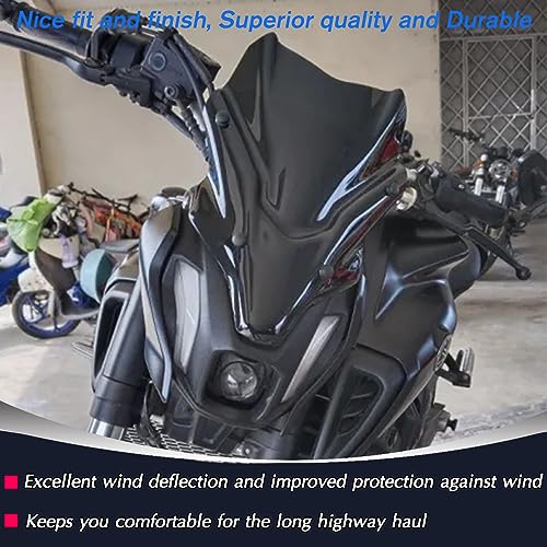 Midimttop Motorcycle MT07 WindScreen Windshield Windproof Protector Flyscreen Pare-brise Front Fairing Win Deflector compatible with Ya&ma&ha MT-07 MT 07 Accessories 2021 2022 2023 2024 (Smoke) - Image 5