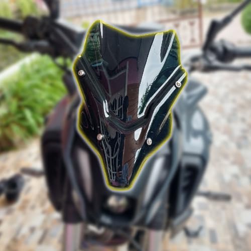 Midimttop Motorcycle MT07 WindScreen Windshield Windproof Protector Flyscreen Pare-brise Front Fairing Win Deflector compatible with Ya&ma&ha MT-07 MT 07 Accessories 2021 2022 2023 2024 (Smoke) - Image 1