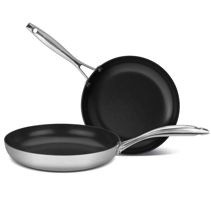 HAPTIQ STAINLESS STEELALUMINUM 8 AND 1025 INCH 2PIECE FRY PAN SET