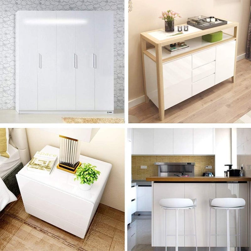 اي ار اس ورق لاصق لامع من ARS، 500 × 60 سم، ورق جدران ذاتي اللصق بنمط رخامي، ملصق حائط قابل للإزالة، مصنوع من مادة PVC، مقاوم للماء والزيوت، ملصقات بيضاء لامعة قابلة للإزالة، مناسبة للمطبخ والحمام وأسطح العمل والخزائن - Image 3