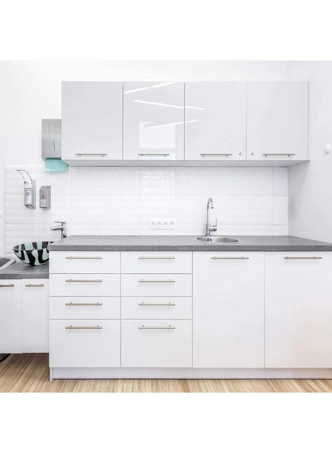 اي ار اس ورق لاصق لامع من ARS، 500 × 60 سم، ورق جدران ذاتي اللصق بنمط رخامي، ملصق حائط قابل للإزالة، مصنوع من مادة PVC، مقاوم للماء والزيوت، ملصقات بيضاء لامعة قابلة للإزالة، مناسبة للمطبخ والحمام وأسطح العمل والخزائن - Image 1