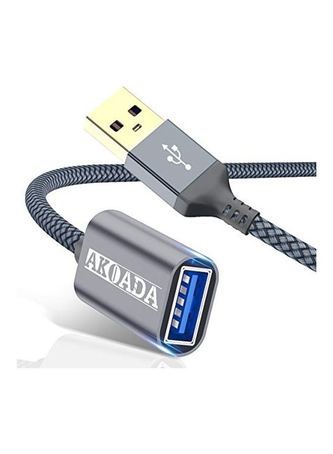 نيبمينينت كابل تمديد من أكوادا Type A ذكر إلى USB أنثى مكون قطعتين رمادي - Image 1