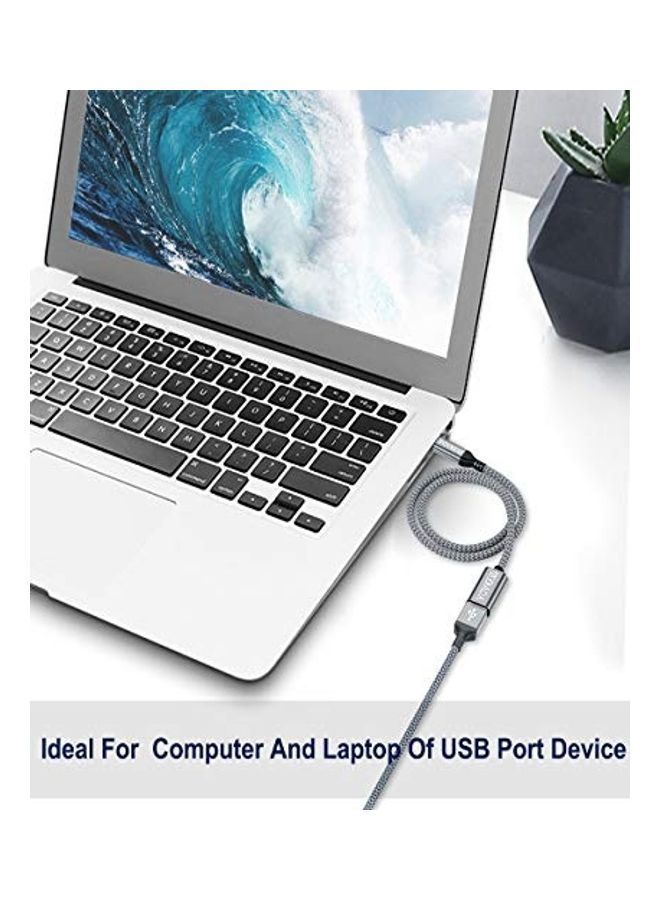 نيبمينينت كابل تمديد من أكوادا Type A ذكر إلى USB أنثى مكون قطعتين رمادي - Image 4