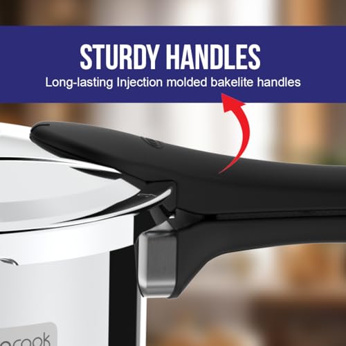 ULTRA Duracook 2.L StainlessSteel Outer Lid,AISI 304 Food Grade SS Pressure Cooker (2 Litre),Froth Collector,spillage Control,Induction&cooktop Compatible,Injection Moulded Bakelite Handles,ISI. - Image 5