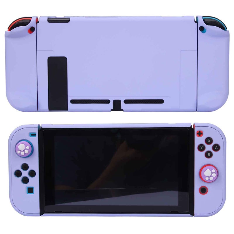 COMCOOL Dockable Case for Nintendo Switch - COMCOOL 3 in 1 Protective Cover Case for Nintendo Switch and Joy-Con Controller with Screen Protector and Thumb grips - Purple - Image 5