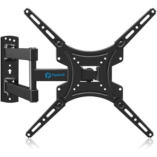 Pipishell Full Motion TV Wall Mount Bracket Articulating Arms Swivels Tilts Extension for Most 26-55 Inch LED LCD Flat Curved Screen TVs, Max VESA 400x400mm up to 66lbs by Pipishell - Image 1