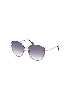 TOM FORD Women's Cat Eye Shape Metal Sunglasses FT110616C63 Lens Size: 63 Millimeter - Shiny Palladium  - Image 1