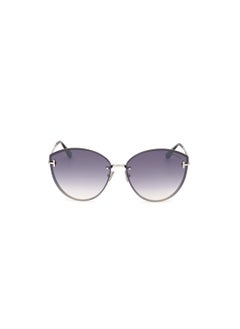 TOM FORD Women's Cat Eye Shape Metal Sunglasses FT110616C63 Lens Size: 63 Millimeter - Shiny Palladium  - Image 2