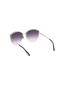 TOM FORD Women's Cat Eye Shape Metal Sunglasses FT110616C63 Lens Size: 63 Millimeter - Shiny Palladium  - Image 5