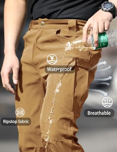 AUTIWITUA Men's Tactical Pants Water Resistant Flex Ripstop Cargo Pants Lightweight Hiking Pants with Multi Pockets(No Belt) - Image 5