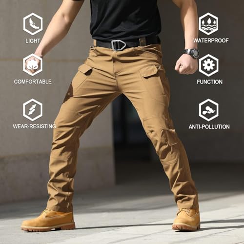 AUTIWITUA Men's Tactical Pants Water Resistant Flex Ripstop Cargo Pants Lightweight Hiking Pants with Multi Pockets(No Belt) - Image 2
