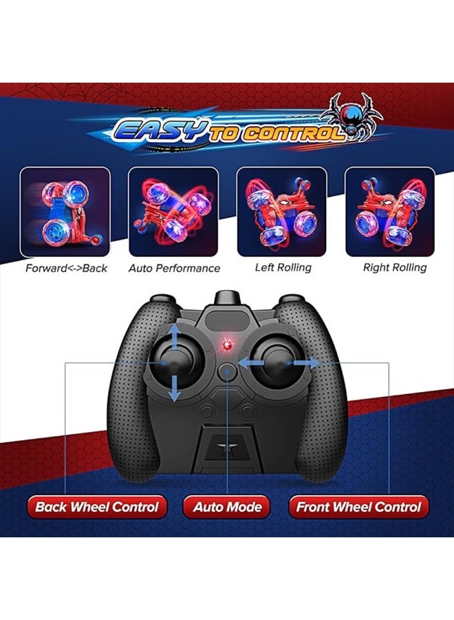 HALAMODO Cool Stunt Spider RC Car | 360° Flips & Rotations | Dynamic Colorful LED Lights | Shockproof & Durable Design | USB Rechargeable Battery | 2.4GHz Anti-Interference Remote Control | High-Speed Performance | Perfect Gift For Boys & Girls Ages 3-8 | Indoor & Outdoor Play - Image 3