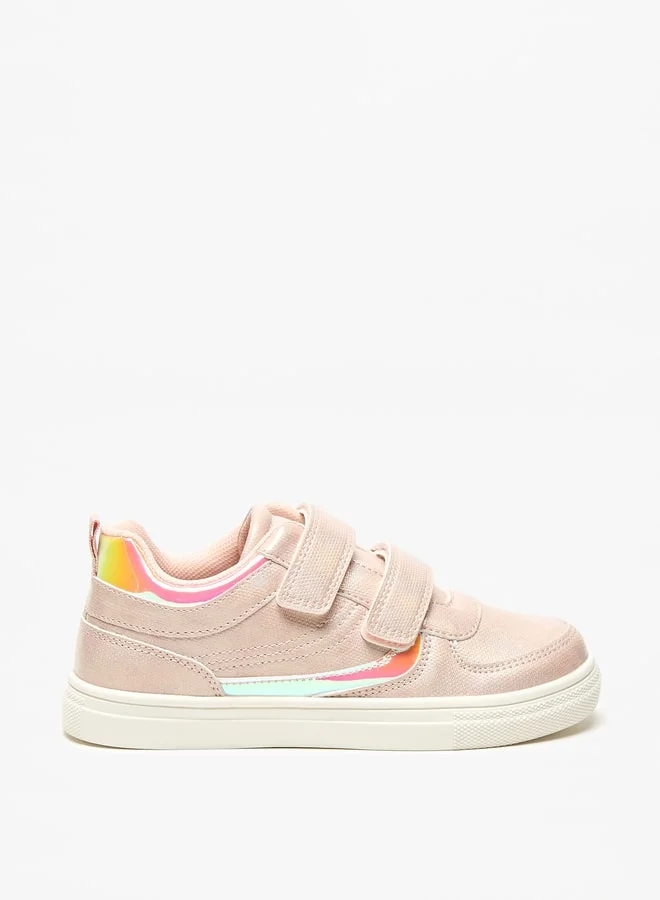 Little Missy Girls Little Missy Panelled Sneakers with Hook and Loop Closure