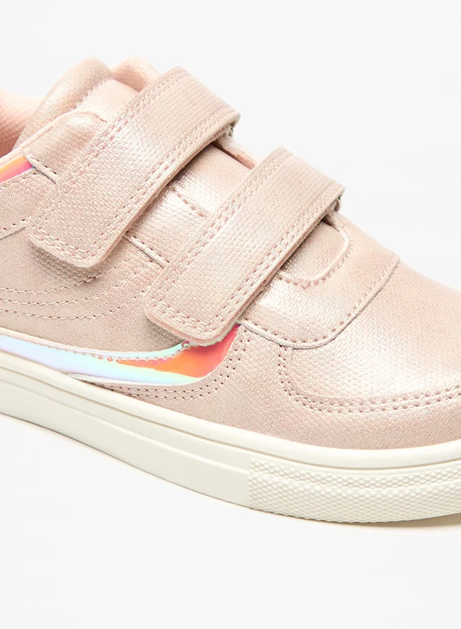 Little Missy Girls Little Missy Panelled Sneakers with Hook and Loop Closure
