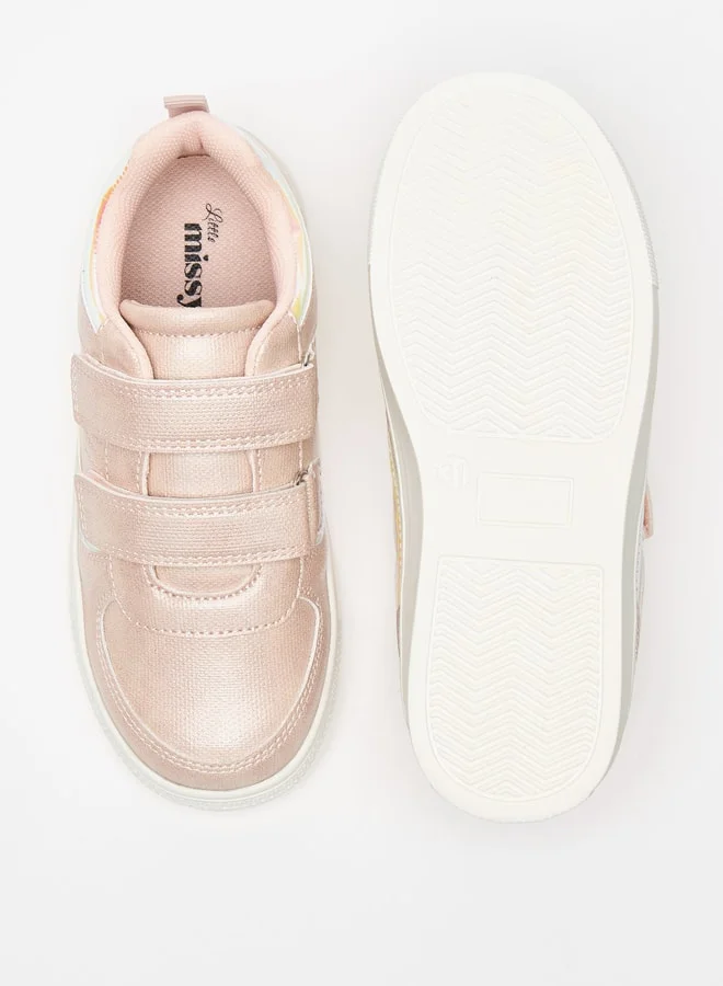 Little Missy Girls Little Missy Panelled Sneakers with Hook and Loop Closure