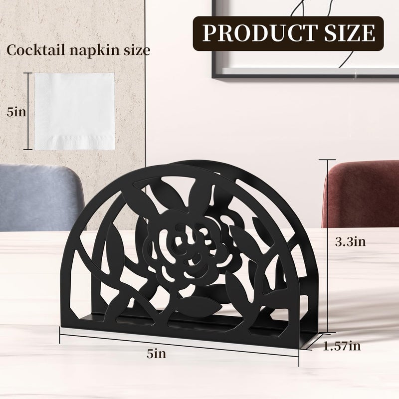 Epicano Napkin Holder for Table,Metal Rose Standing Napkin Holderfor Kitchen Dining Tables & Countertops, Paper Cocktail Napkins Holder Dispenser for Indoor & Outdoor,Unique Table Decor Gifts - Image 2