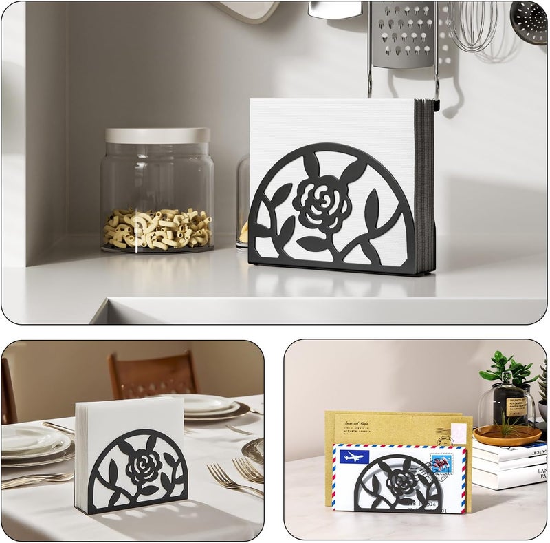Epicano Napkin Holder for Table,Metal Rose Standing Napkin Holderfor Kitchen Dining Tables & Countertops, Paper Cocktail Napkins Holder Dispenser for Indoor & Outdoor,Unique Table Decor Gifts - Image 5