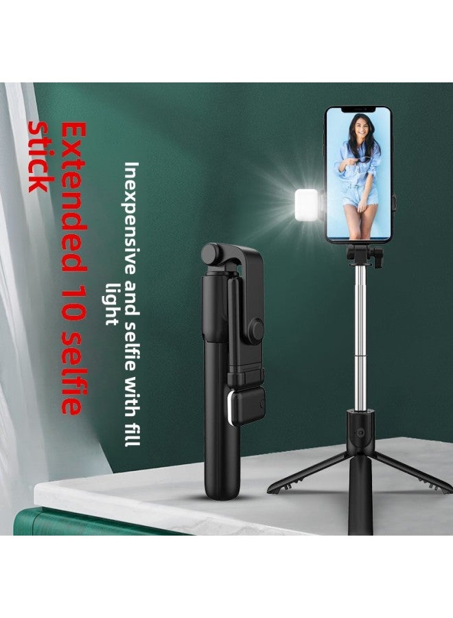 Internet Celebrity Anchor Photography Mobile Phone Selfie Stick Portable Live Photo Tripod Bluetooth Integrated Multifunctional Bracket-Color:Fill Light Black 72cm  - Image 4