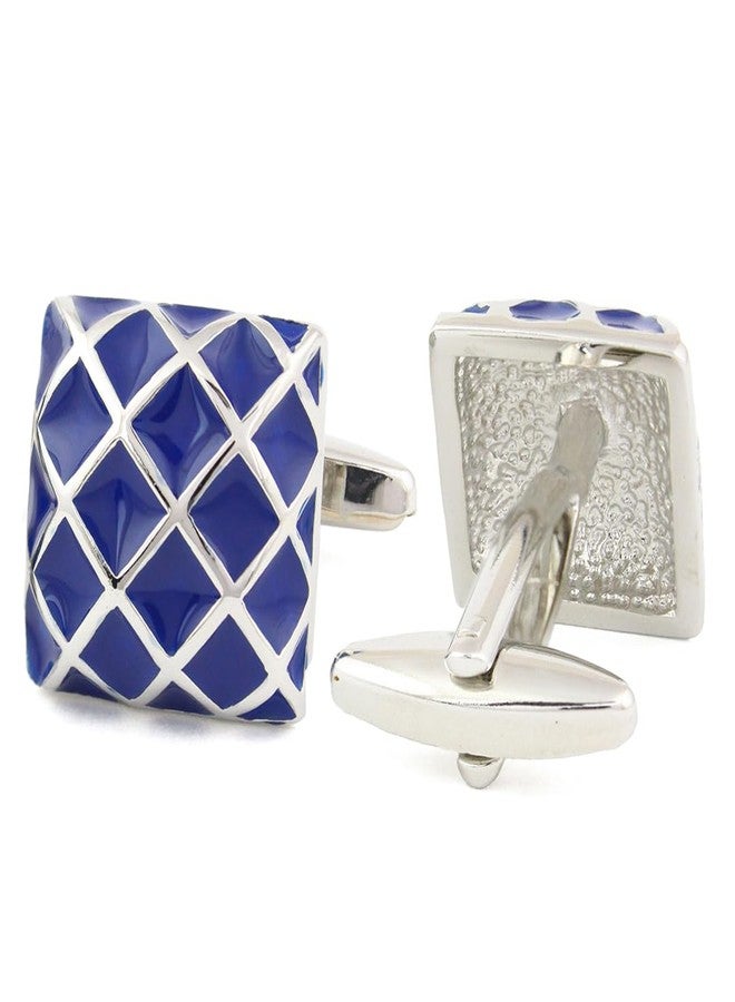 Peluche Blue Enamel Cufflinks for Men - Image 3