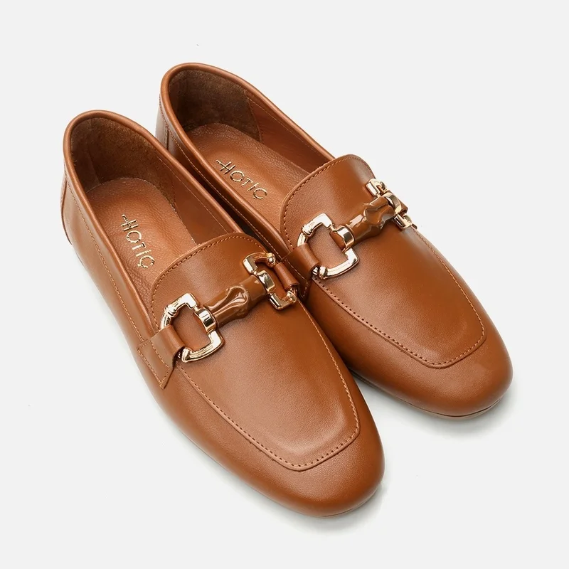 Hotiç 01AYH293550A370 GENUINE Leather Tan Women's Loafer