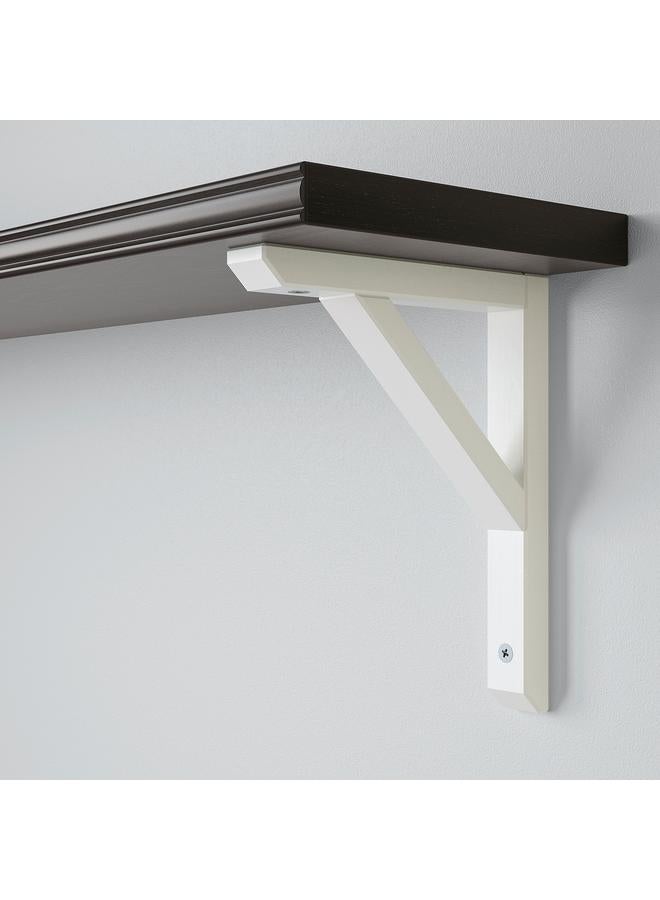 Wall shelf, brown-black/white stained aspen, 80x20 cm  - Image 4