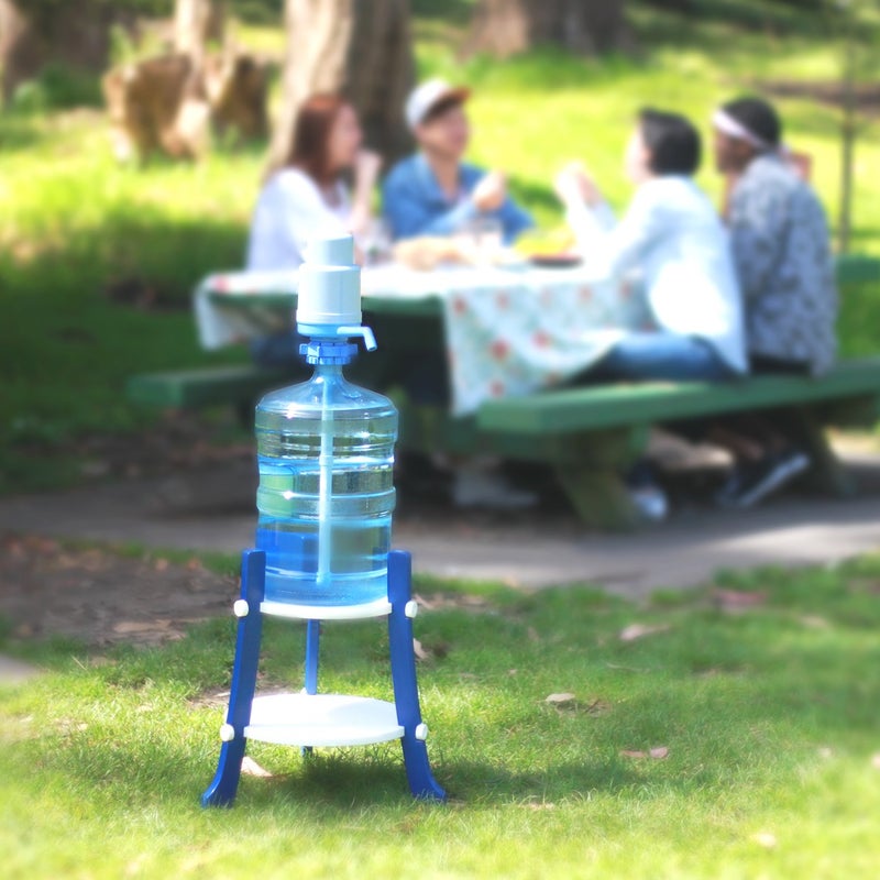 Dolphin Water Pump Dolphin Manual Water Pump for 2 to 6 Gallon Bottles, Blue Manual Hand Pressure Water Dispenser, Secure Fit on Crown Top Jugs, 3 Tube Lengths, Sanitary Cap (Free of BPA)  - Image 2