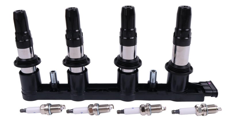 YLQASOON UF620 Ignition Coil and 4 Spark Plugs Compatible with Chevrolet Sonic 2012-2018 Trax 2013-2017 Cruze 2011-2016 Aveo Aveo5 2009-2011, Pontiac G3 2007-2010 G3 Wave 2009, Suzuki Swift+ 2009 - Image 3