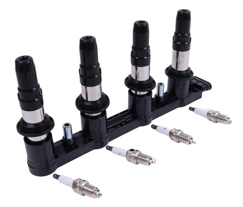 YLQASOON UF620 Ignition Coil and 4 Spark Plugs Compatible with Chevrolet Sonic 2012-2018 Trax 2013-2017 Cruze 2011-2016 Aveo Aveo5 2009-2011, Pontiac G3 2007-2010 G3 Wave 2009, Suzuki Swift+ 2009 - Image 2