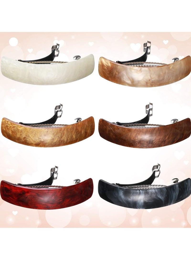 Goolsky 6 Pieces Barrettes for Women Hair Clips Hair Accessories Large French Hair Pin Retro Hair Clasp, 6 Colors (Classic Pattern) - Image 4