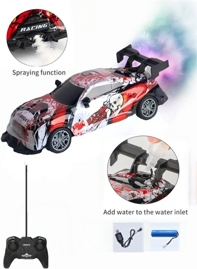 ريتش لايف سيارة سباق عالية السرعة مع جهاز تحكم عن بعد وشحن بالرش - مقياس 1:16، لعبة دريفت رباعية الدفع بتردد 2.4 جيجاهرتز مع أضواء LED ووظيفة الرش، هدية للأطفال - Image 1