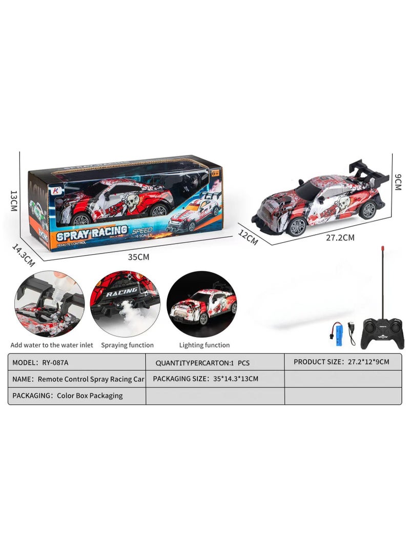 ريتش لايف سيارة سباق عالية السرعة مع جهاز تحكم عن بعد وشحن بالرش - مقياس 1:16، لعبة دريفت رباعية الدفع بتردد 2.4 جيجاهرتز مع أضواء LED ووظيفة الرش، هدية للأطفال - Image 2