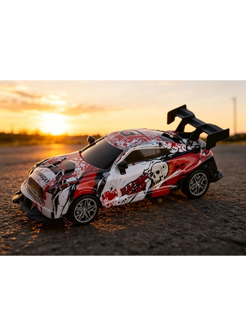 Rich Life 1:16 4WD 2.4GHz high-speed remote-controlled spray racing car, USB rechargeable, with LED lights and cool drifting function, anti-slip tires durable and shockproof, long remote control distance without interference, suitable for children's holiday and birthday gifts - Image 5