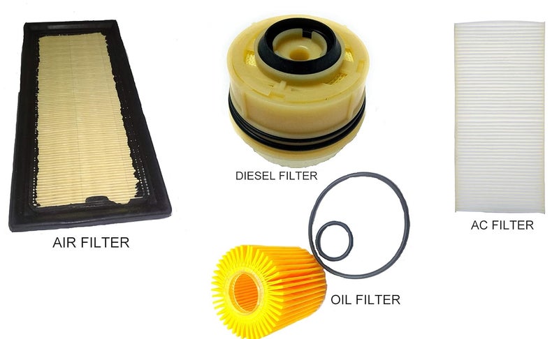OGLS AIR FILTER + OIL FILTER + AC FILTER + DIESEL FILTER SET OF 4PCS COMPATIBLE WITH ETIOS DIESEL - Image 2